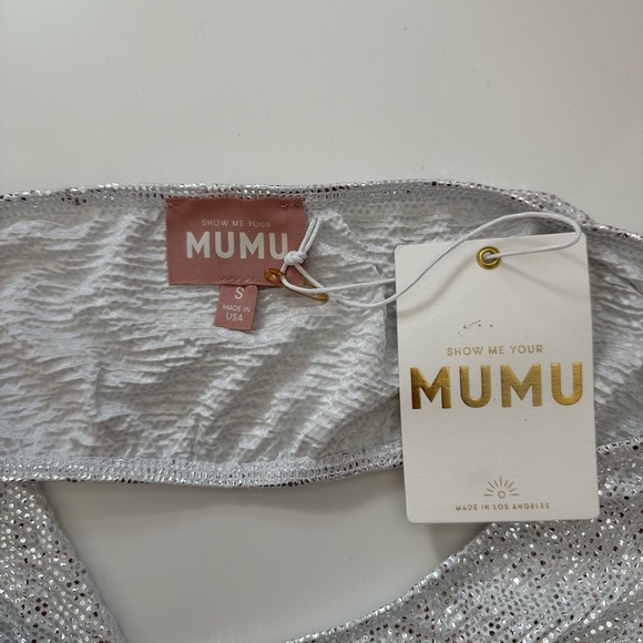 NWT Show Me Your MuMu Silver Micro Tube Top 🔥CLEAR THE CLOSET - Picture 5 of 7